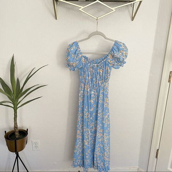 FAITHFULL THE BRAND Blue Daisy Midi Dress - Picture 3 of 7